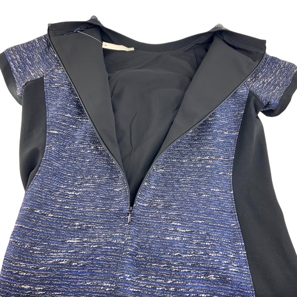 NWT Madewell Shimmer Blue Shirt Dress Woven Metallic - Picture 3 of 8